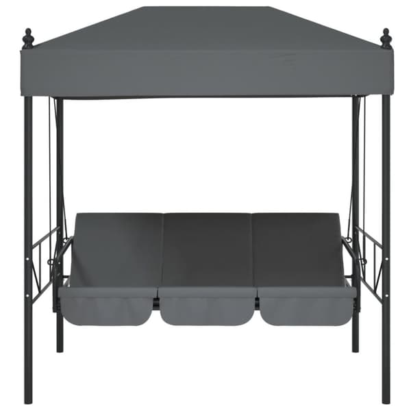 vidaXL Hammock med tak mörkgrå stål