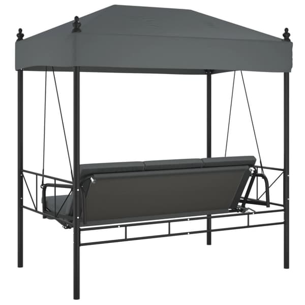 vidaXL Hammock med tak mörkgrå stål