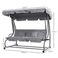 Miniatyrbillede 3 af 10: Rootz Hollywood Gynge - Havegynge - Verandagynge - 3-personers gynge - Cabriolet liggestol - Justerbar baldakin - 200 cm x 120 cm x 164 cm