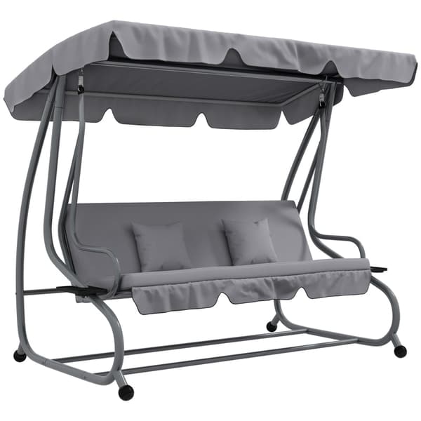 Rootz Hollywood Gynge - Havegynge - Verandagynge - 3-personers gynge - Cabriolet liggestol - Justerbar baldakin - 200 cm x 120 cm x 164 cm