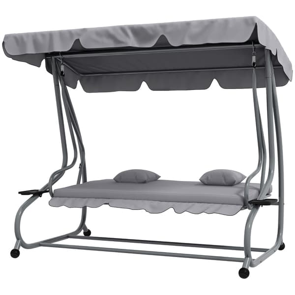 Rootz Hollywood Gynge - Havegynge - Verandagynge - 3-personers gynge - Cabriolet liggestol - Justerbar baldakin - 200 cm x 120 cm x 164 cm
