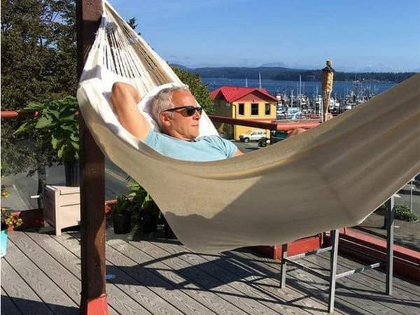 Trädgårdshängmatta hängande gunga gungpåse stor