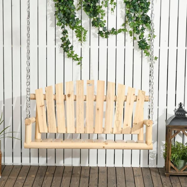 Rootz Wood Garden Hanging Swing Bench - Outdoor Swing - Patiobänk - Maximal komfort - 119 cm x 61 cm x 67 cm