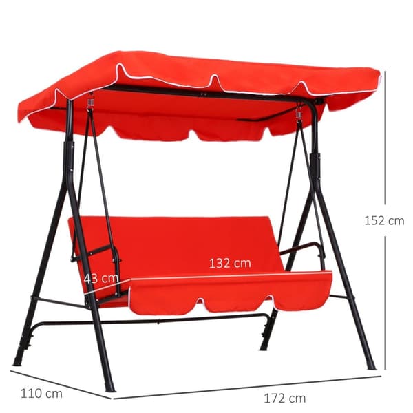 Rootz Garden Lounger 3 -sits - utomhus soffa - Justerbar bänk - Ergonomisk komfort - 172L x 110W x 152H cm