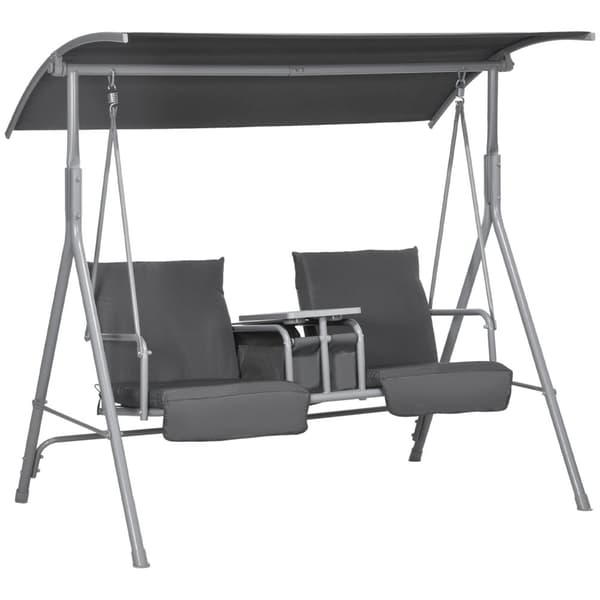 Rootz Hollywood Swing - kuistilla swing - 2 -paikkainen puutarhakello - UV -suoja - 175 cm x 110cm x 165 cm