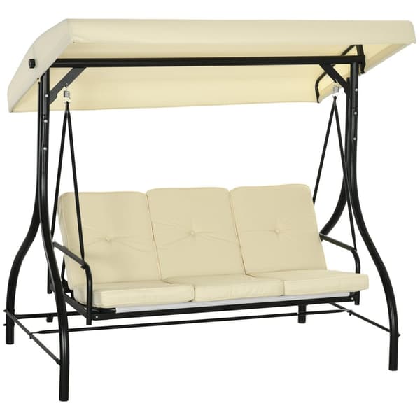 Rootz 3 -sätesvingbänk - veranda swing - Garden Swing - Solskydd - Konverterar dagssäng - 195 cm x 117 cm x 175 cm