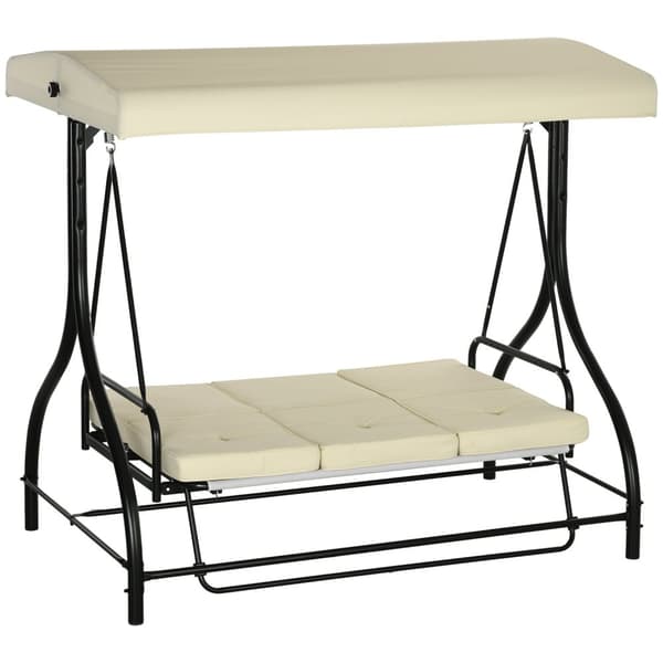 Rootz 3 -sätesvingbänk - veranda swing - Garden Swing - Solskydd - Konverterar dagssäng - 195 cm x 117 cm x 175 cm