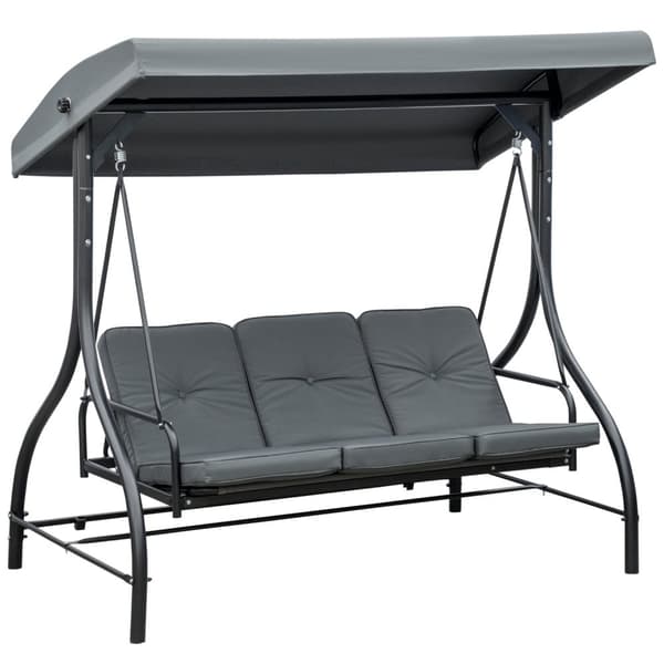 Rootz 3 Seats Swing Bench - kuistilla keinu - puutarhan keinu - auringonsuoja - vedenpitävä katos - 195 cm x 117cm x 175 cm