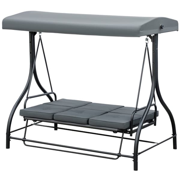 Rootz 3 Seats Swing Bench - kuistilla keinu - puutarhan keinu - auringonsuoja - vedenpitävä katos - 195 cm x 117cm x 175 cm