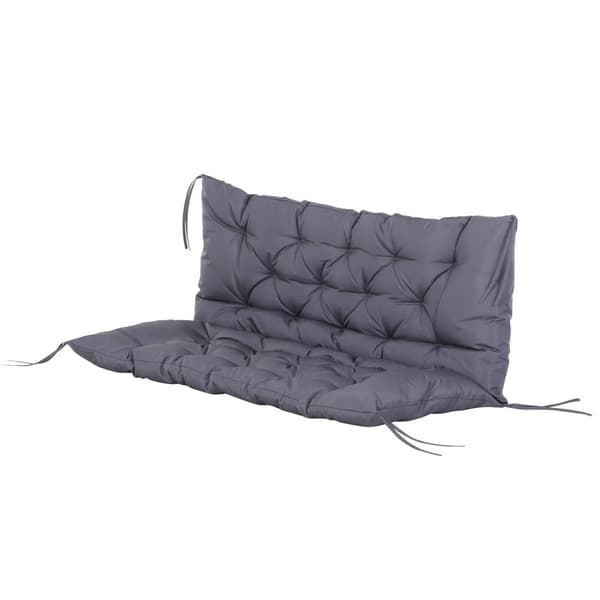 Rootz sædepude tilbagepude til havebænk - Swing Sofa Pad - Outdoor Sofa Pude - Great Comfort - 132 cm x 110 cm x 10 cm - Grå