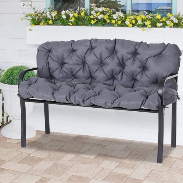 Rootz sædepude tilbagepude til havebænk - Swing Sofa Pad - Outdoor Sofa Pude - Great Comfort - 132 cm x 110 cm x 10 cm - Grå