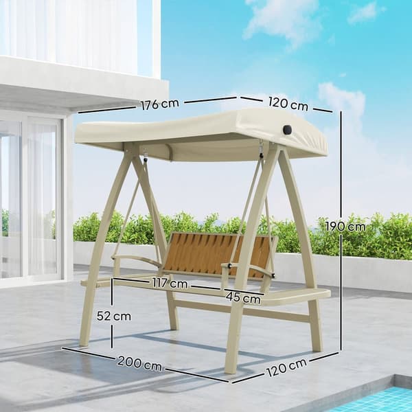 Hollywood-keinu, 2 istuttava, 200x120x190 cm, Beige