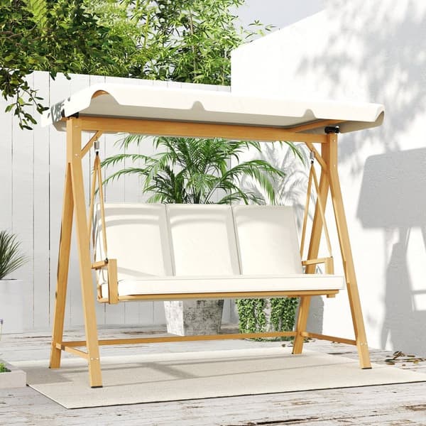 Puutarhakeinu, Hollywood-keinu, 198x120x170 cm, Beige
