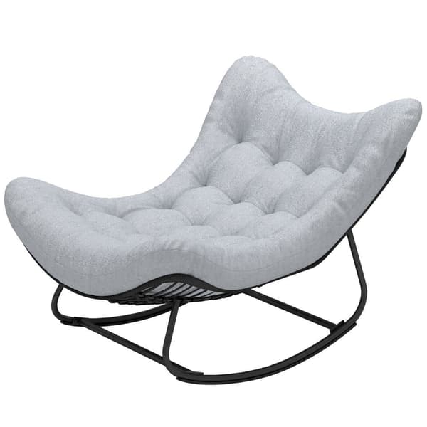 Rattan Gungstol, 98x111x74 cm, Grå