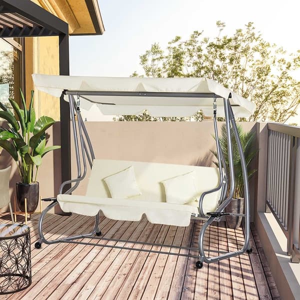 Hollywood keinutuoli, 3 istuttava, 200x120x164 cm, Beige