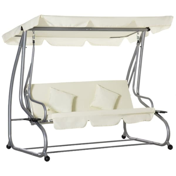 Hollywood keinutuoli, 3 istuttava, 200x120x164 cm, Beige