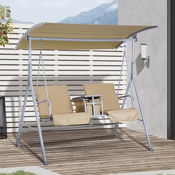 Puutarha keinu, Hollywood-keinu, 175x112x165 cm, Beige