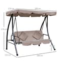Pikkukuva 3 / 10: Rootz Hollywood Swing With Making Function - Ulko -sohva - Patio -vuode - Korkea mukavuus - 200 cm x 125 cm x 170cm