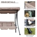 Pikkukuva 5 / 10: Rootz Hollywood Swing With Making Function - Ulko -sohva - Patio -vuode - Korkea mukavuus - 200 cm x 125 cm x 170cm