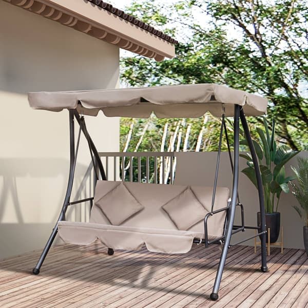 Rootz Hollywood Swing With Making Function - Ulko -sohva - Patio -vuode - Korkea mukavuus - 200 cm x 125 cm x 170cm