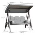 Miniatyrbild 3 av 6: Rootz 3 -personers trädgårdslounge - utomhus soffa - uteplats soffa - justerbar tak - ergonomisk design - 116 x 206 x 183 cm