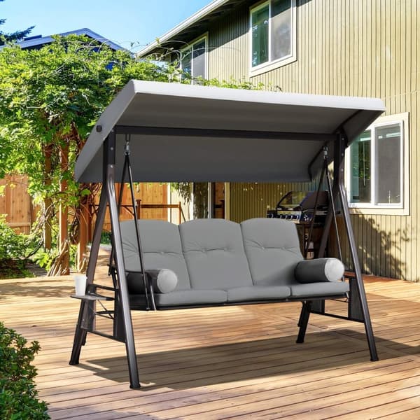 Rootz 3 -personers trädgårdslounge - utomhus soffa - uteplats soffa - justerbar tak - ergonomisk design - 116 x 206 x 183 cm