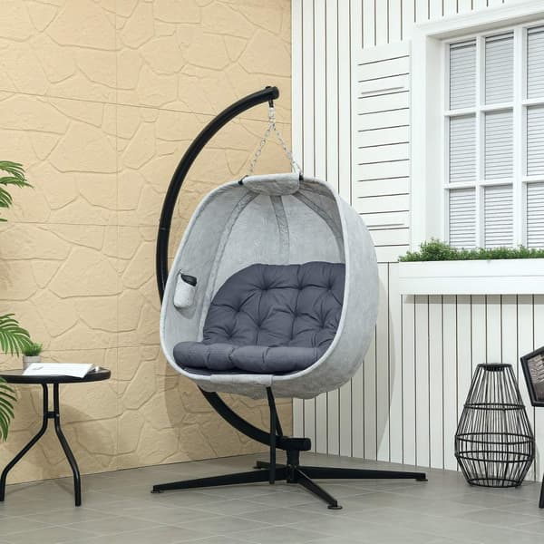 Rootz -munanmuotoinen ulkoilma -tuoli - seinäkello - pesän kaltainen istuin - lopullinen mukavuus - 126L x 90b x 180h cm