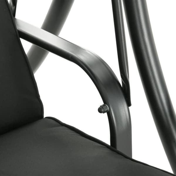 Rootz Hollywood Swing Bench - Puutarhan keinu - 3 -paikkainen keinu - Säädettävä kattoluukku - 278x135x177 cm - musta