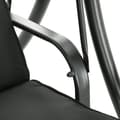 Pikkukuva 9 / 10: Rootz Hollywood Swing Bench - Puutarhan keinu - 3 -paikkainen keinu - Säädettävä kattoluukku - 278x135x177 cm - musta