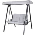Pikkukuva 1 / 10: Rootz Hollywood Swing - 2 -paikkainen puutarhakello - Patio -riippumatossa - Teräsrunko - Säädettävä katto - 145 x 116 x 172 cm - enintään 220 kg: n k