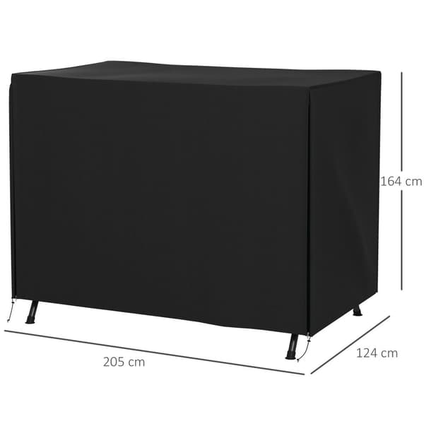 Rootz Garden Swing Cover - Beskyttelsesdækning - Vandtæt dækning - UV -beskyttelse - 205x124x164cm - Sort