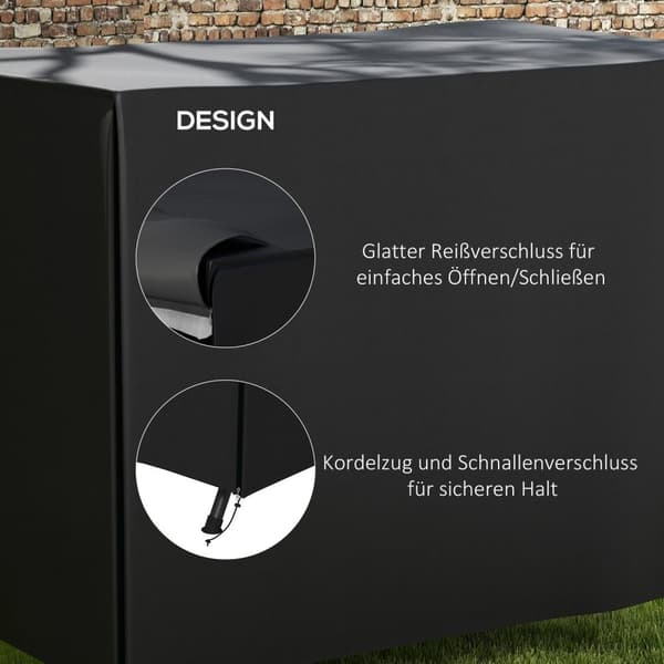 Rootz Garden Swing Cover - Beskyttelsesdækning - Vandtæt dækning - UV -beskyttelse - 205x124x164cm - Sort