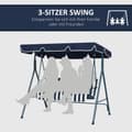 Pikkukuva 6 / 10: Rootz Hollywood Swing Garden -istuin - 3 -paikkainen keinu - ulkopenkki - säänkestävä - Säädettävä katto - 172 cm x 110cm x 153 cm - sininen ja valkoi