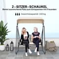 Pikkukuva 6 / 10: Rootz Rattan Hollywood Swing - 2 -paikkainen puutarhakello - ulkoilma - UV -kestäjä - 149 x 121 x 180 cm