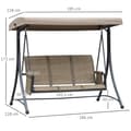 Pikkukuva 3 / 10: Rootz 3 -paikkainen keinupenkki - puutarhahenkilö - Patio Swing - kattoluukkusuoja - 196cm x 128cm x 172 cm