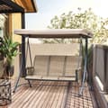 Pikkukuva 2 / 10: Rootz 3 -paikkainen keinupenkki - puutarhahenkilö - Patio Swing - kattoluukkusuoja - 196cm x 128cm x 172 cm