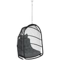 Pikkukuva 10 / 10: Rootz -roikkuu tuoli roikkuu kori - kääntötuoli - munatuoli - ergonominen mukavuus - 74L x 68W x 105H CM - Harmaa ja musta
