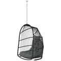 Pikkukuva 1 / 10: Rootz -roikkuu tuoli roikkuu kori - kääntötuoli - munatuoli - ergonominen mukavuus - 74L x 68W x 105H CM - Harmaa ja musta