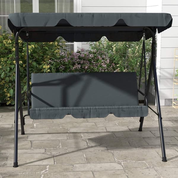 Rootz Hollywood Garden Swing - 3 -personers gyngende bænk - Udendørs gårdhave -sving - stålramme - 172 x 110 x 153 cm - Ideel solbeskyttelse