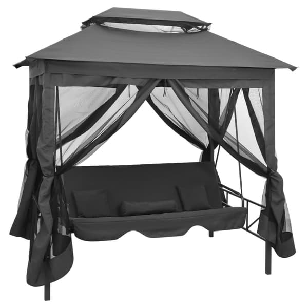 Hammock med tak antracit 220x160x240 cm stål