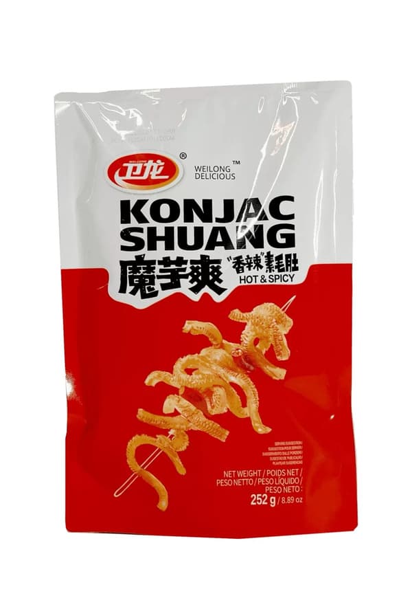Konjac Snacks Hot/Spicy 252g MYS Wei Long Kina