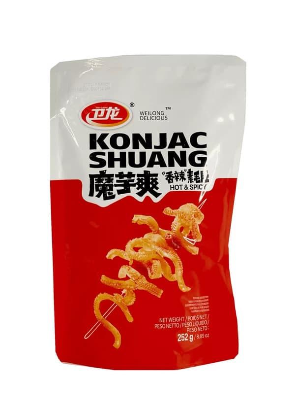 Konjac Snacks Hot/Spicy 252g MYS Wei Long Kina