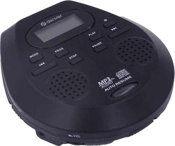 Denver DMP-395 - Bærbar CD-afspiller - discman - CD - MP3 - Autoresume - Repeat funktion - Sort