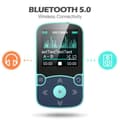 Miniatyrbild 3 av 4: AGPTEK 32GB Bluetooth MP3-spelare med klämma och stegräknare - Förlustfri HiFi - FM Radio/Podo - Blå