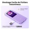 Miniatyrbild 3 av 6: AGPTEK 32GB MP3-spelare Bluetooth 5.3 med pekknappar, 2,4 tum stor skärm, HD-högtalare, TF-kort upp till 128G - lila