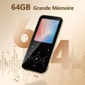 Miniatyrbild 2 av 6: AGPTEK 64 GB MP3 Bluetooth 5.3 med högtalare, 2,4" stor skärm i metall musikspelare förlustfritt ljud med pekknapp/radio