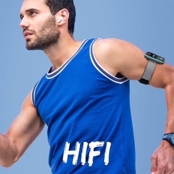 AGPTEK 64GB Bluetooth 5.3 MP3-spelare med klipp, HiFi Sports Music Player, 1,5 tums MP3 Walkman med volymknapp, FM Radio-Blue