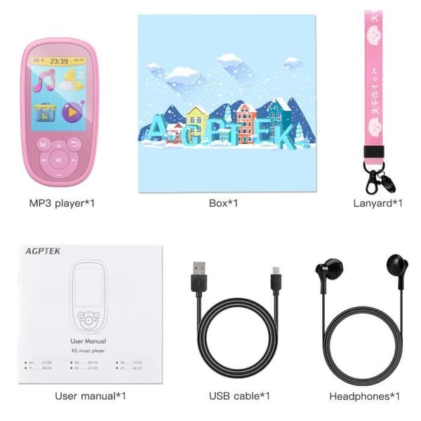 Barns MP3 Bluetooth 8GB Unicorn Design med högtalare Spelspelare 2,4-tums hörlurar och sladd ingår FM-radio Videopresent
