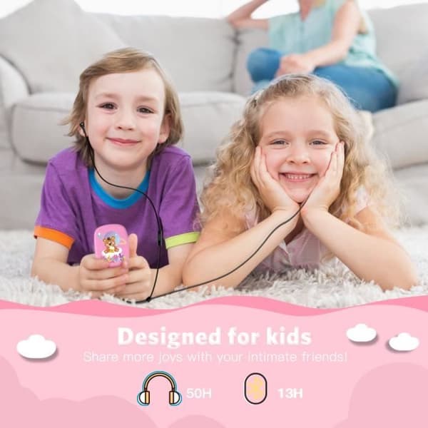 Barns MP3 Bluetooth 8GB Unicorn Design med högtalare Spelspelare 2,4-tums hörlurar och sladd ingår FM-radio Videopresent