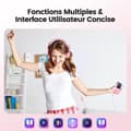 Miniatyrbild 4 av 6: AGPTEK 32GB Bluetooth 5.3 MP3-högtalare med pekknappar, 2,4 tum stor skärm, TF-kort upp till 128G - Rosa